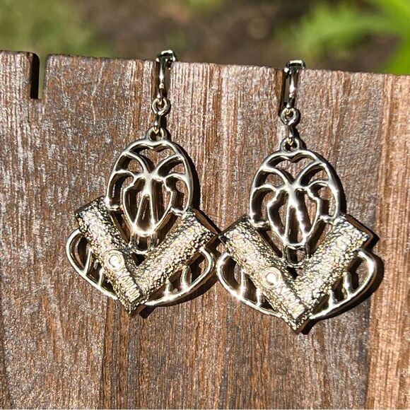 Sarah Coventry dangle earring and brooch set 🌺 gold tone and coral Orange - Picture 6 of 10